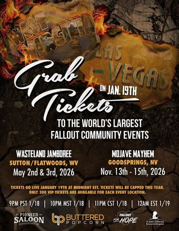 Mojave Mayhem poster artwork with event branding and western-themed visuals.
